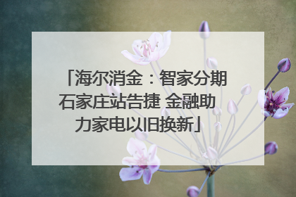 海尔消金：智家分期石家庄站告捷 金融助力家电以旧换新