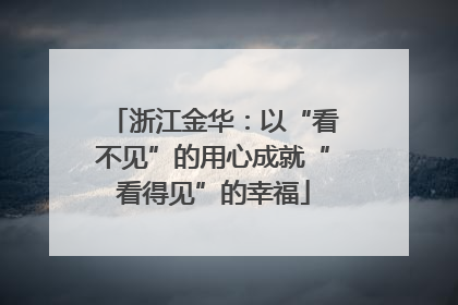 浙江金华：以“看不见”的用心成就“看得见”的幸福