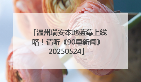 温州瑞安本地蓝莓上线咯！请听《90早新闻》20250524