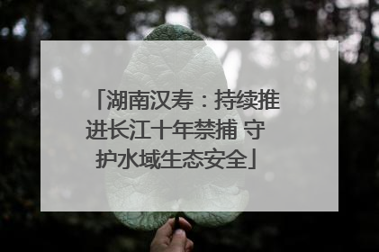 湖南汉寿：持续推进长江十年禁捕 守护水域生态安全