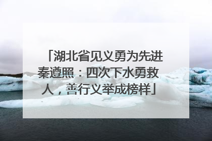 湖北省见义勇为先进秦遵照：四次下水勇救人，善行义举成榜样