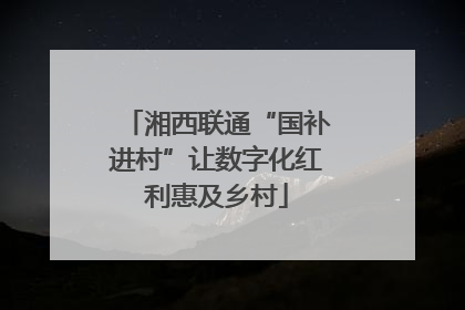 湘西联通“国补进村”让数字化红利惠及乡村