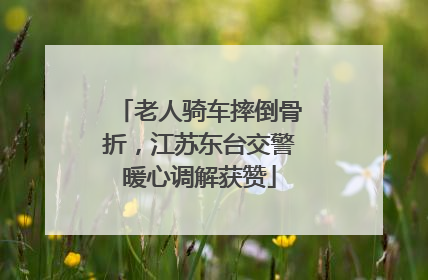 老人骑车摔倒骨折，江苏东台交警暖心调解获赞