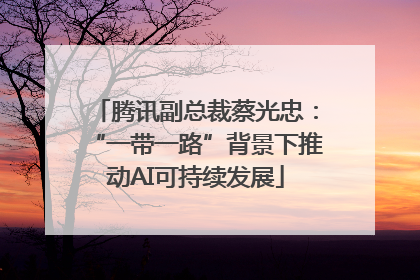 腾讯副总裁蔡光忠：“一带一路”背景下推动AI可持续发展