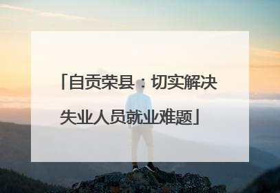 自贡荣县：切实解决失业人员就业难题