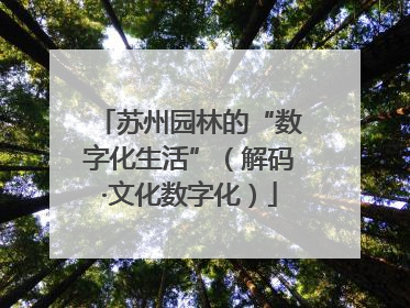 苏州园林的“数字化生活”（解码·文化数字化）