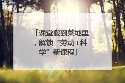 课堂搬到菜地里，解锁“劳动+科学”新课程