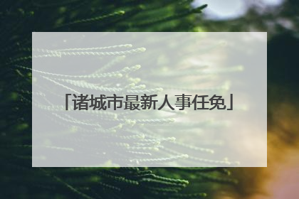 诸城市最新人事任免