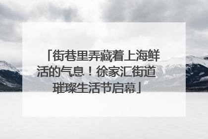 街巷里弄藏着上海鲜活的气息！徐家汇街道璀璨生活节启幕