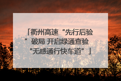 衢州高速“先行后验”破局 开启绿通查验“无感通行快车道”