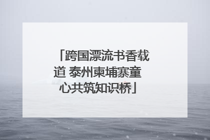 跨国漂流书香载道 泰州柬埔寨童心共筑知识桥
