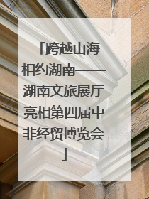 跨越山海 相约湖南——湖南文旅展厅亮相第四届中非经贸博览会