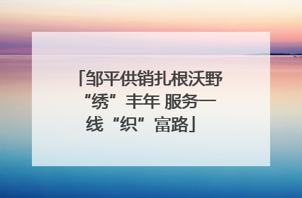邹平供销扎根沃野“绣”丰年 服务一线“织”富路