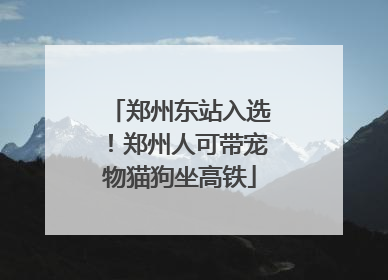 郑州东站入选！郑州人可带宠物猫狗坐高铁