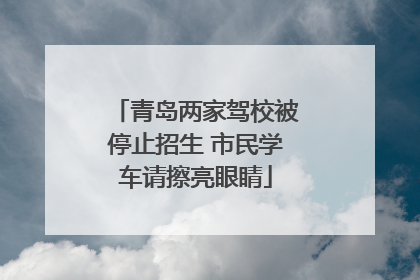 青岛两家驾校被停止招生 市民学车请擦亮眼睛