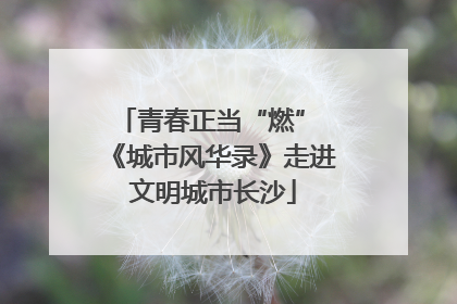 青春正当“燃” 《城市风华录》走进文明城市长沙