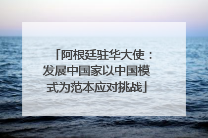 阿根廷驻华大使：发展中国家以中国模式为范本应对挑战