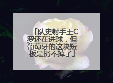 队史射手王C罗还在进球，但葡萄牙的这块短板是扔不掉了