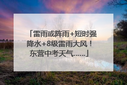 雷雨或阵雨+短时强降水+8级雷雨大风！东营中考天气……