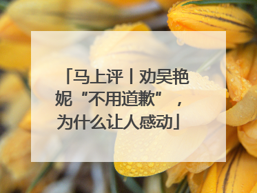 马上评丨劝吴艳妮“不用道歉”，为什么让人感动