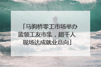 马驹桥零工市场举办蓝领工友市集，超千人现场达成就业意向