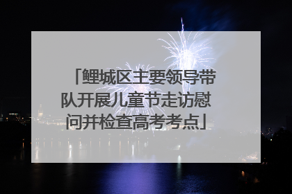 鲤城区主要领导带队开展儿童节走访慰问并检查高考考点