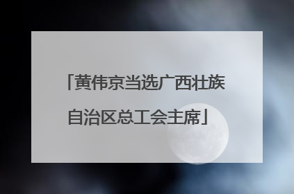 黄伟京当选广西壮族自治区总工会主席