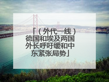 （外代一线）德国和埃及两国外长呼吁缓和中东紧张局势