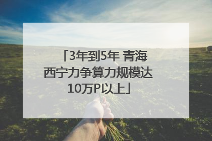 3年到5年 青海西宁力争算力规模达10万P以上