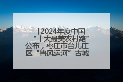 2024年度中国“十大最美农村路”公布，枣庄市台儿庄区“鲁风运河”古城文化廊道上榜！