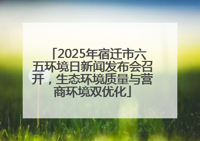 2025年宿迁市六五环境日新闻发布会召开，生态环境质量与营商环境双优化