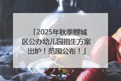2025年秋季鲤城区公办幼儿园招生方案出炉！范围公布！