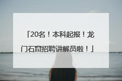 20名！本科起报！龙门石窟招聘讲解员啦！