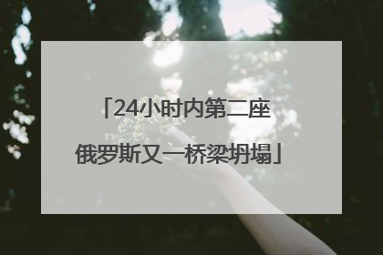 24小时内第二座 俄罗斯又一桥梁坍塌