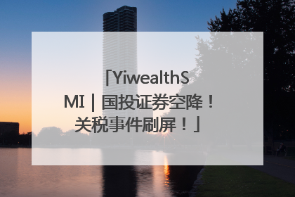 YiwealthSMI｜国投证券空降！关税事件刷屏！